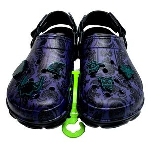 Disney Haunted Mansion Crocs Clogs Men's Size 7 Women's Size 9 Purple Black NWT